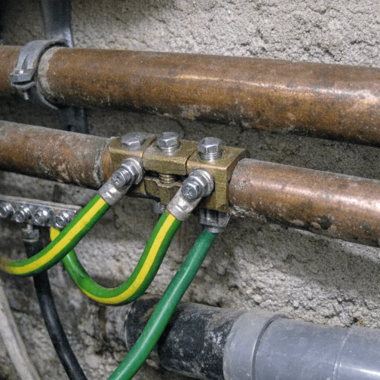 Einrichtung des Potenzialausgleichs an Wasserrohren