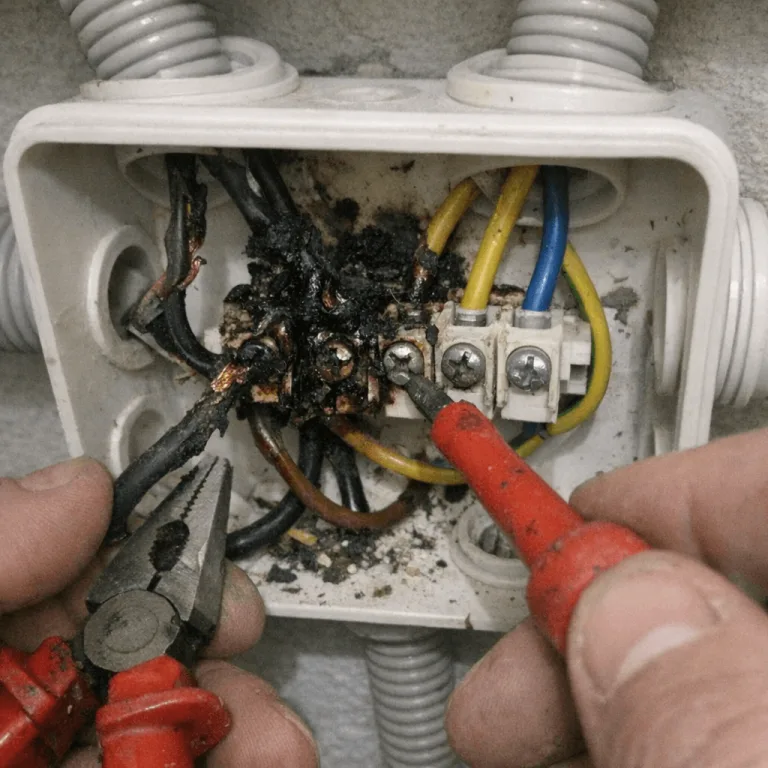 Reparatur einer verschmorten Klemme in der Abzweigdose